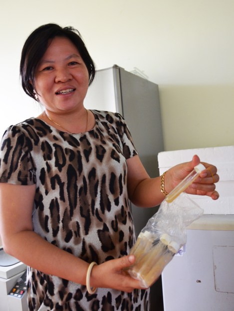 Chị Nhiệm giới thiệu con men vi khuẩn nhập từ Pháp