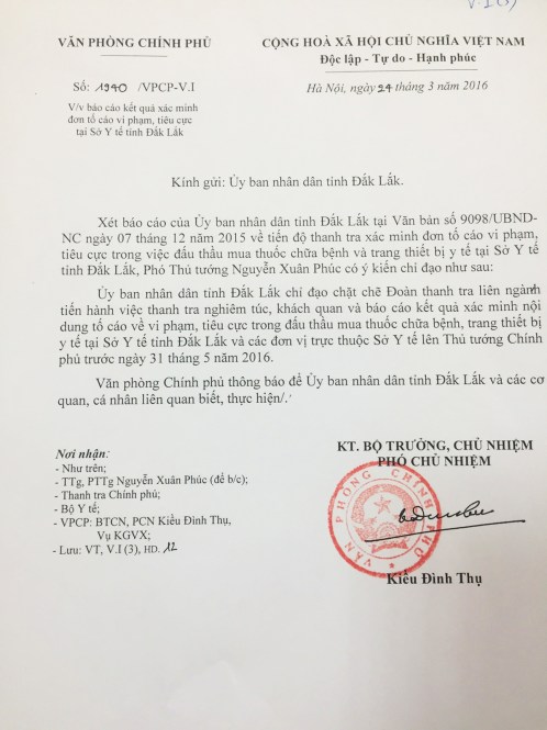 Gia hạn báo cáo Thủ tướng về sai phạm y tế lần thứ 2