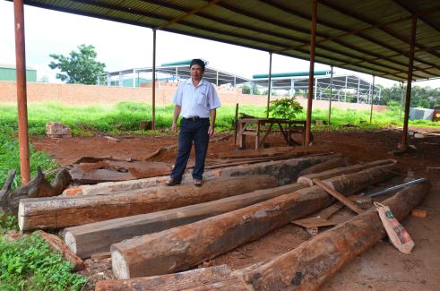 Ông Điền mua cây khôi phục lại xưởng chế biến gỗ