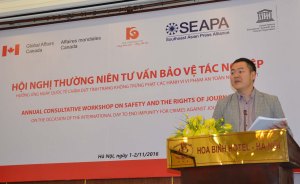 Ông Trần Nhật Minh giám đốc RED khai mạc Hội nghị thường niên tư vấn bảo vệ tác nghiệp