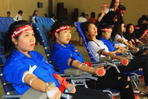 Nữ sinh Cao đẳng Sư phạm hiến máu