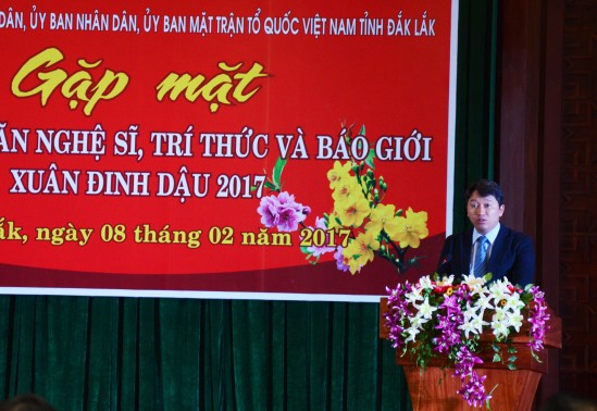 Ông Nguyễn Hải Ninh Phó Chủ tịch UBND tỉnh phát biểu khai mạc cuộc gặp mặt